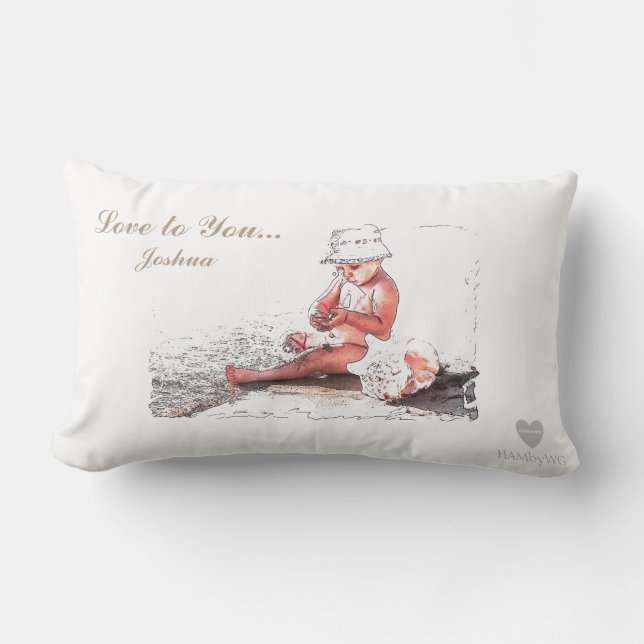 HAMbyWG - Throw Pillow - Baby on Beach (Front)