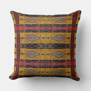 HAMbyWG - Throw Pillow - Boho Yellow Black Red