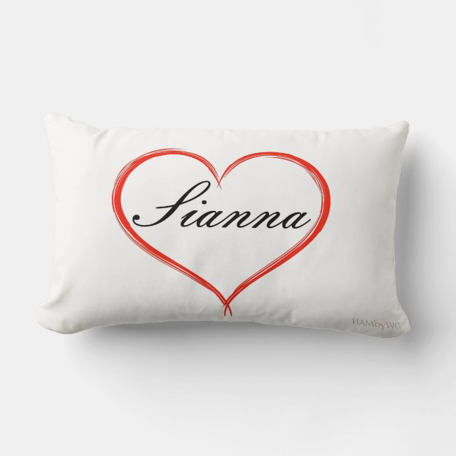 HAMbyWG - Throw Pillow - Heart with Name (Front)
