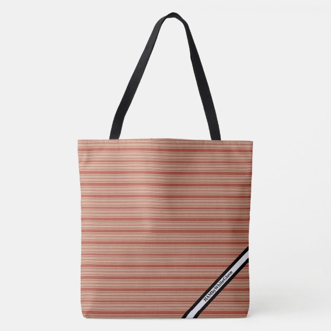 HAMbyWG - Tote Bag -Orange Red Horizontal Stripe (Front)