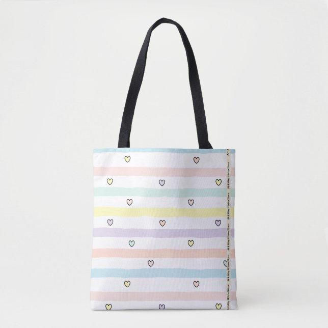 HAMbyWG - Tote - Tiny Hearts, Pastel Lines! Bag (Front)