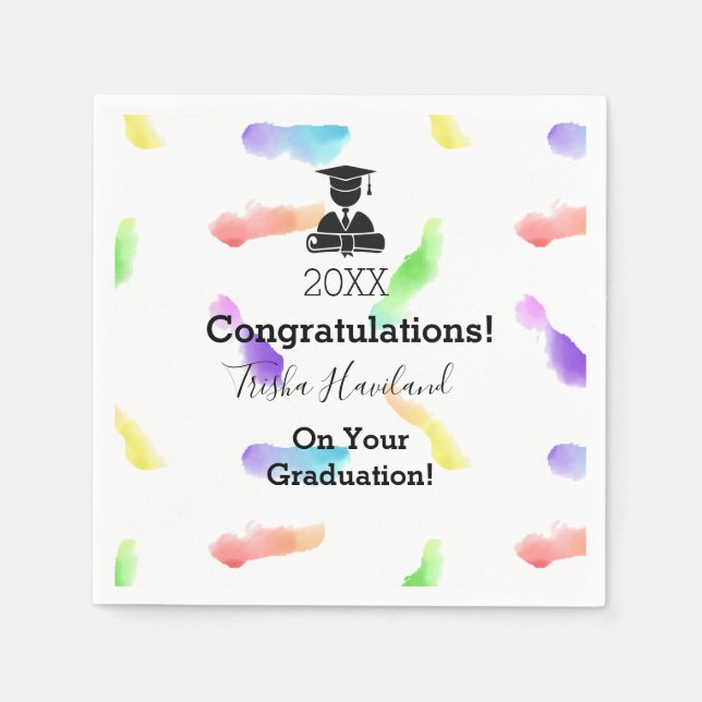HAMbyWG - Watercolor Paper Napkin - Graduation (Front)