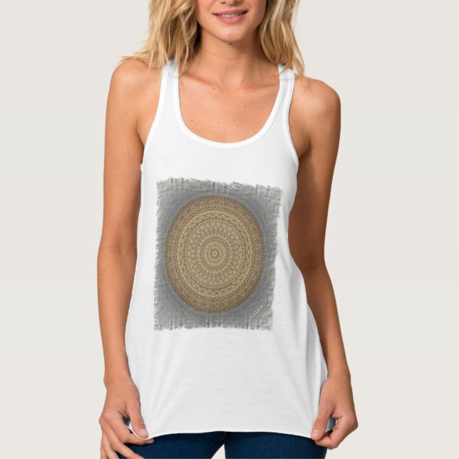 HAMbyWG - Womens  Boho Circle - Beige on Tank (Front)