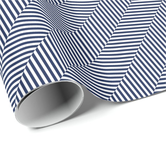 HAMbyWG Wrapping Paper - Navy/White Stripe Pattern (Roll Corner)