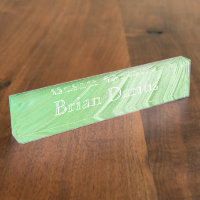 HAMbyWhiteGlove Desk Nameplate - Limony Swirl