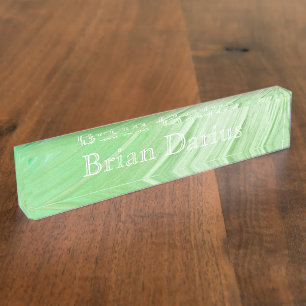 HAMbyWhiteGlove Desk Nameplate - Limony Swirl