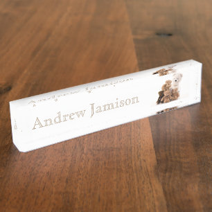 HAMbyWhiteGlove Desk Nameplate - Teddy Bears