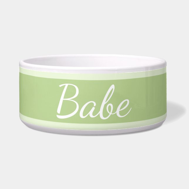 HAMbyWhiteGlove - Dog Food Bowl - Light Lime (Front)