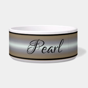 HAMbyWhiteGlove - Dog food Bowl - Pearl