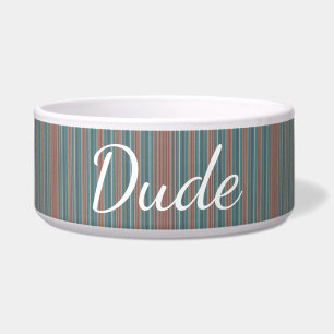 HAMbyWhiteGlove - Dog food Bowl - Teal & Rust
