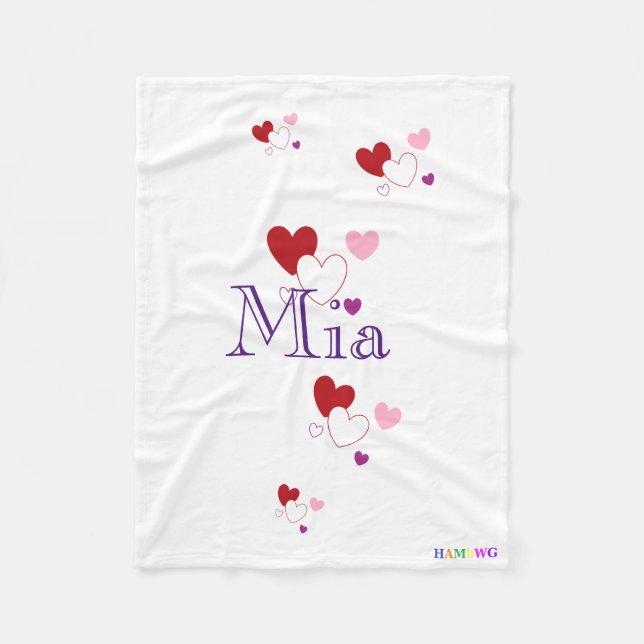 HAMbyWhiteGlove - Fleece Blanket - Hearts (Front)