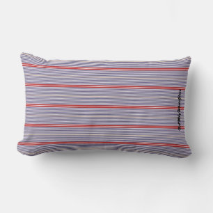 HAMbyWhiteGlove - Lumbar - Blue & Red Stripes Lumbar Cushion