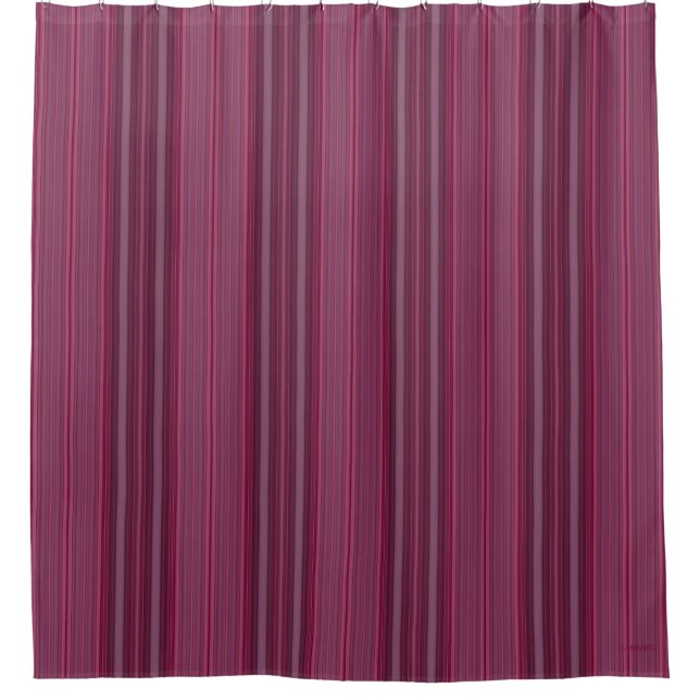 HAMbyWhiteGlove Shower Curtain - Ruby Stripe (Front)