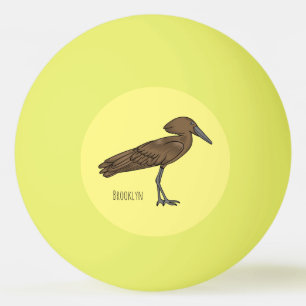 Hamerkop bird cartoon illustration ping pong ball