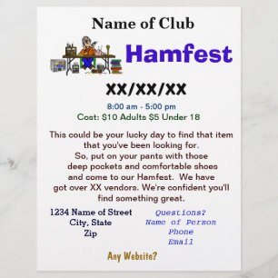 Hamfest Flyer 2-sided with Ham Vendor Customise It
