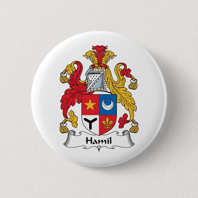Hamil Family Crest 6 Cm Round Badge (Front)