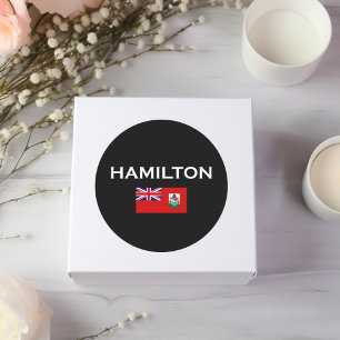 Hamilton Bermuda Country Flag Dark Colour Classic Round Sticker