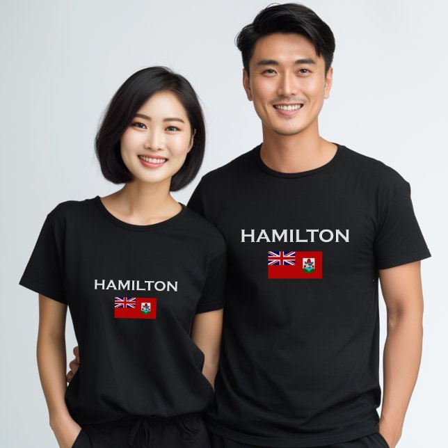 Hamilton Bermuda Country Flag Dark Colour T-Shirt (Creator Uploaded)