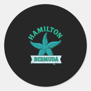 Hamilton Bermuda Star Fish Travel Vacation Souveni Classic Round Sticker