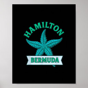 Hamilton Bermuda Star Fish Travel Vacation Souveni Poster