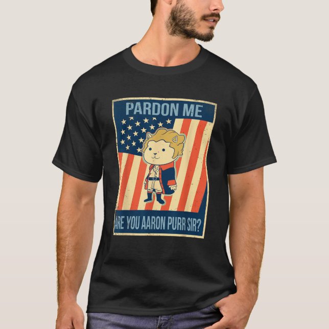 Hamilton Cat US Flag T-Shirt (Front)