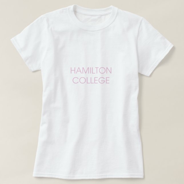 Hamilton College Pink T-Shirt (Design Front)