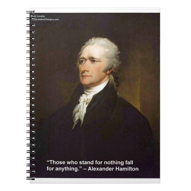 Hamilton Fall For Anything Quote Gift Notebook (Front)
