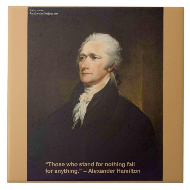 Hamilton Fall For Anything Quote Gift Tile (Front)