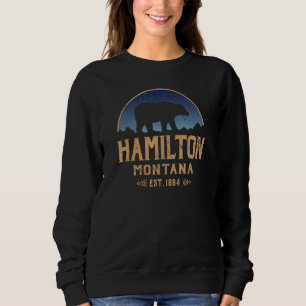 Hamilton Montana MT Big Sky Country Bear & Mountai Sweatshirt