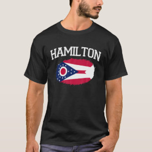 HAMILTON OH OHIO Flag Vintage USA Sports Men Women T-Shirt