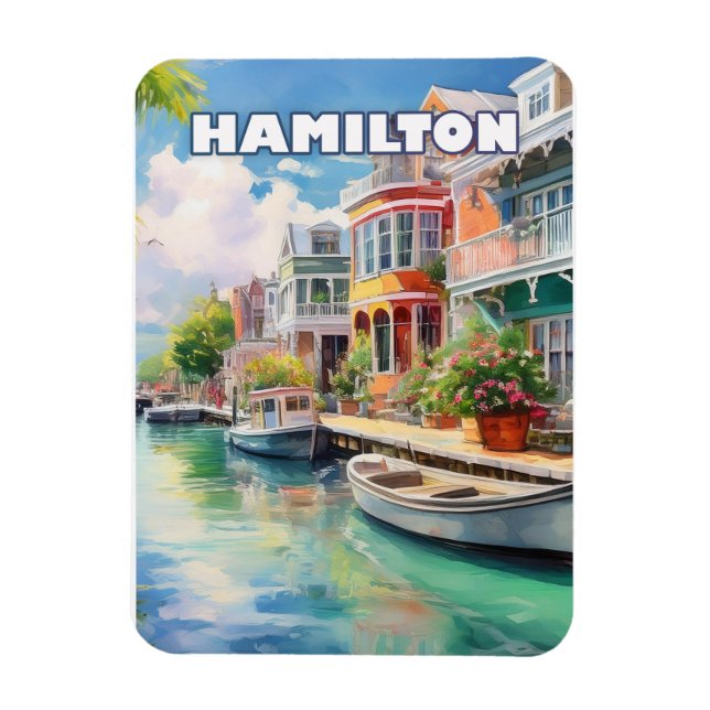Hamilton, pearl of Bermuda Magnet (Vertical)