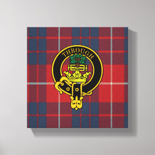 Hamilton Scottish Crest and Tartan Canvas print