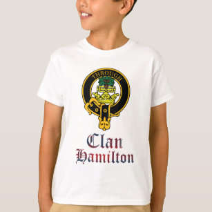 Hamilton scottish crest and tartan clan name T-Shirt