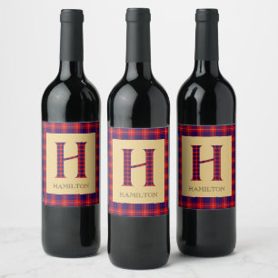 Hamilton Tartan Monogram H Wine Label