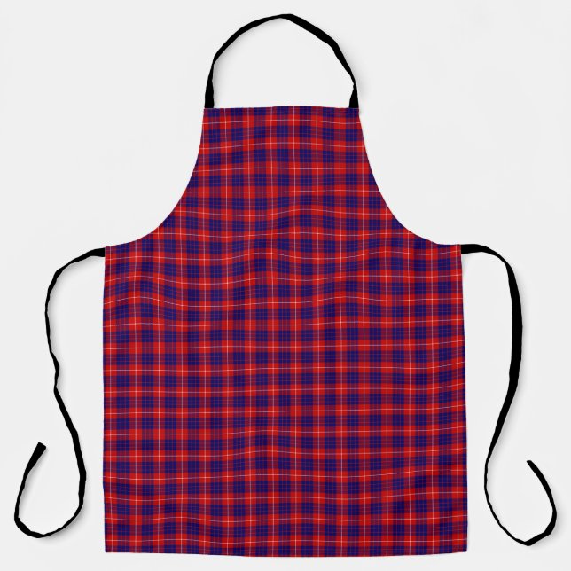Hamilton tartan red blue purple plaid apron (Front)