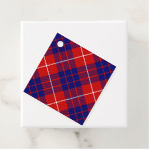 Hamilton tartan red blue purple plaid favour tags