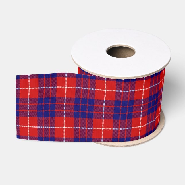 Hamilton tartan red blue purple plaid grosgrain ribbon (Spool)