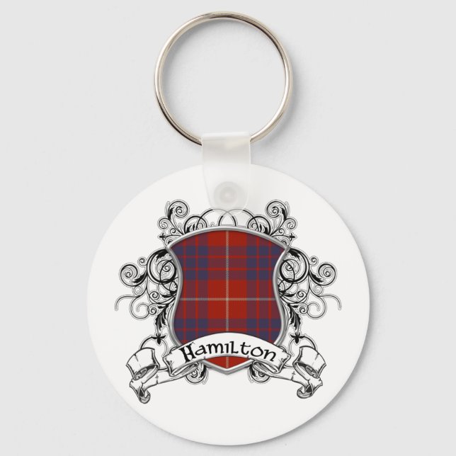 Hamilton Tartan Shield Key Ring (Front)