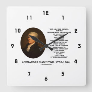 Hamilton Wealth Independence Security Manufactures Square Wall Clock