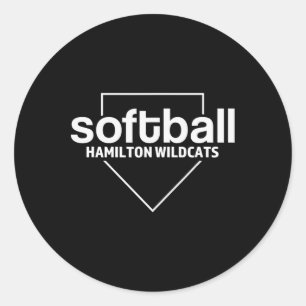 Hamilton Wildcats Softll Home Plate Classic Round Sticker