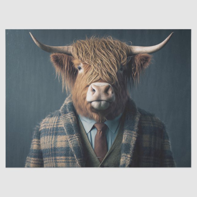 Hamish The Highland Cow Decoupage Tissue Paper (Front)