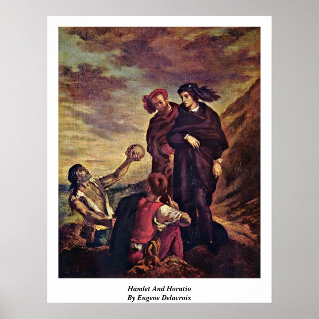 Hamlet And Horatio By Eugene Delacroix Poster (Front)