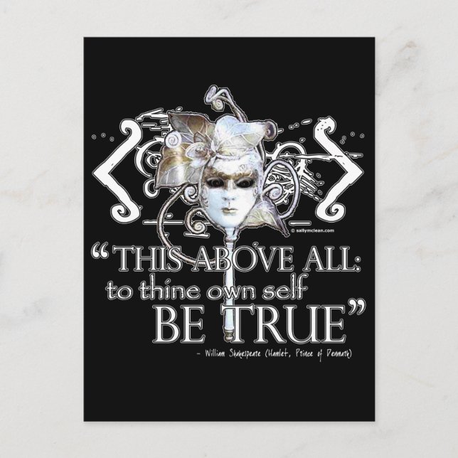 Hamlet "... own self be true ..." Quote Customise Postcard (Front)