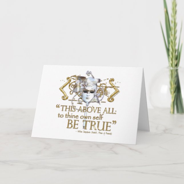 Hamlet "own self be true" Quote (Gold Version) Card (Front)