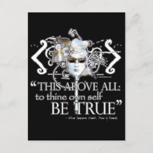 Hamlet "... own self be true ..." Quote Postcard
