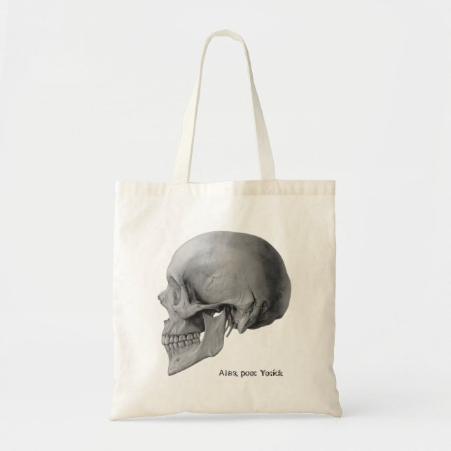 Hamlet Shakespeare skull poor Yorick book tote Bag (Front)