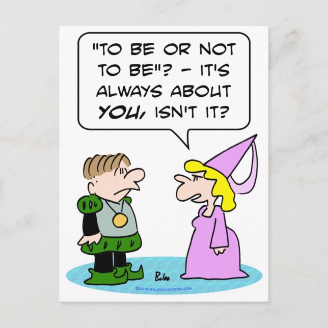 hamlet shakespeare to be or not to be about you postcard (Front)