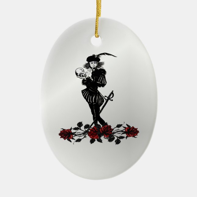 Hamlet Silver Ceramic Tree Decoration (Front)