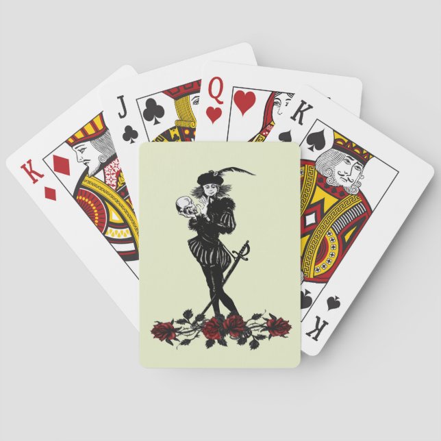Hamlet The Bard Lime Green  Bicycle Playing Cards (Back)