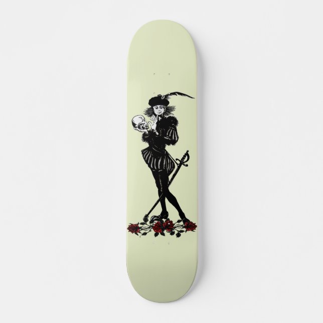 Hamlet The Bard Lime Green  Skateboard (Front)